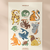 English - Animals Poster